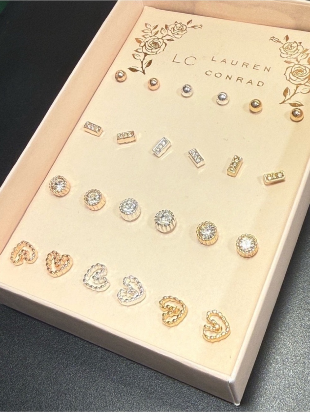 Tri Tone Earrings Set of 12